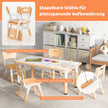 Barnbord – med stolar set graffiti bordsskiva Höjdjusterbar barnsittgrupp – 4 – Natur
