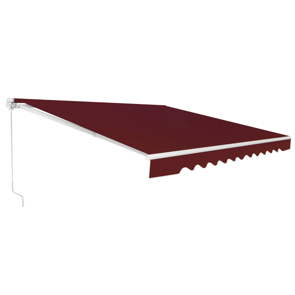 Infällbar – markis Aluminiumterrass Solskydd med vev – 3,6 m × 3 m – Vinröd