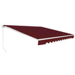 Infällbar – markis Aluminiumterrass Solskydd med vev – 3,6 m × 3 m – Vinröd