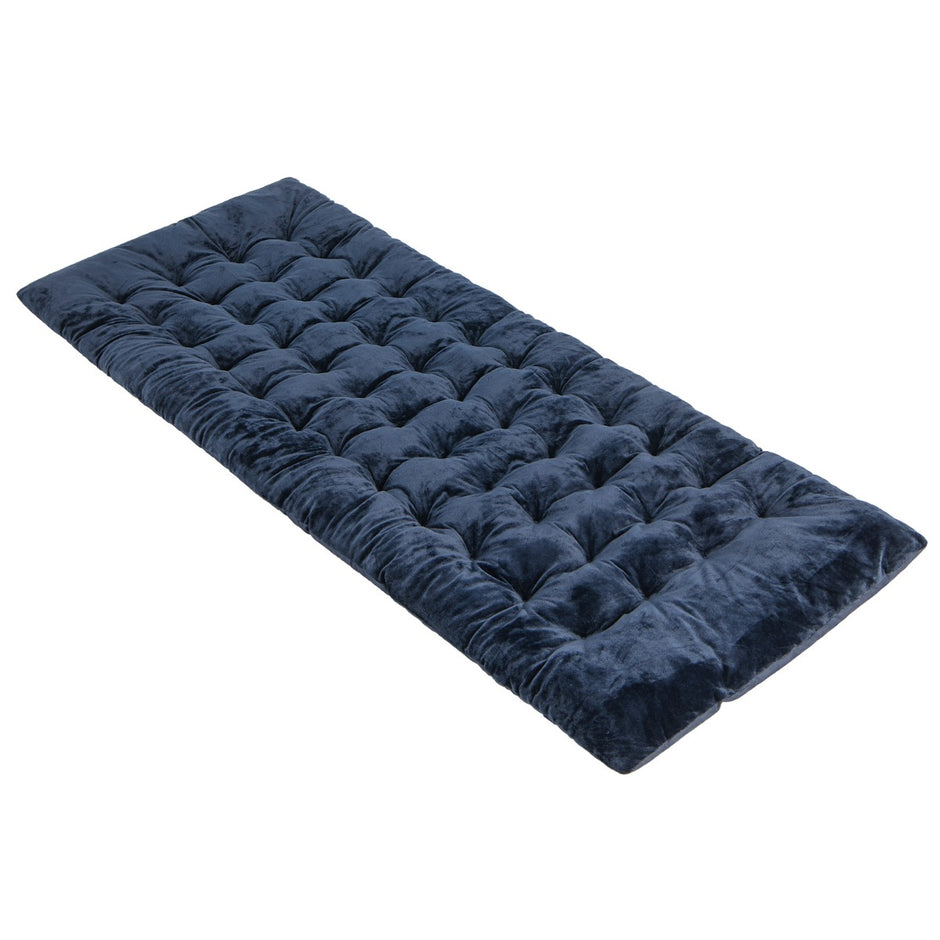 Bomull – Camp Bed Pad Tjock Madrass med fästremmar – 7 cm 4 190 x 70 cm – Blå