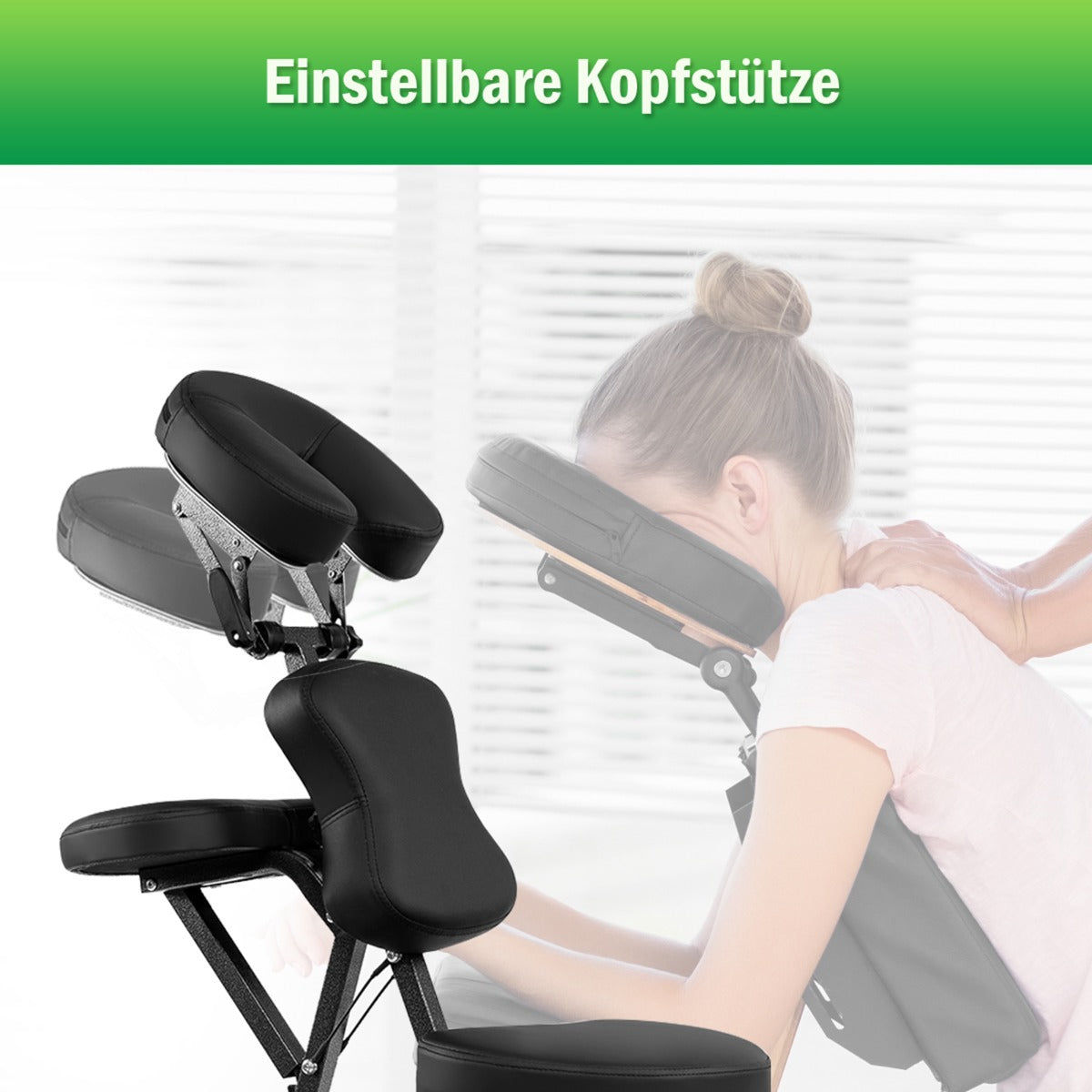 Massagestol – hopfällbar tatueringsstol höjdjusterbar terapistol portabel – Svart