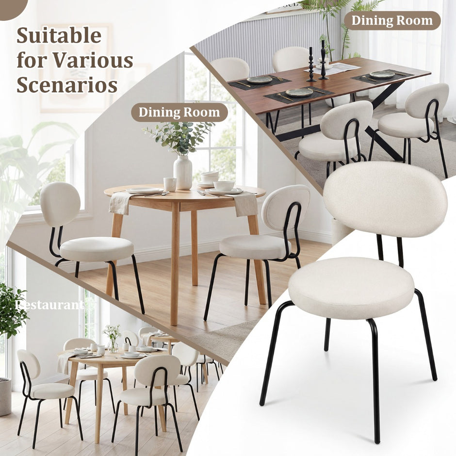 er – Set matsalsstolar med vadderad sits och ryggstöd, kökskarmstolar – 2 – Beige