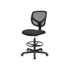 Office Stuhl - mit verstellbarem Fußring - Atmungsaktives Netzwerk - Schwarz