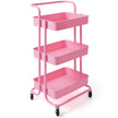 hyllor – Rullvagn Multi Purpose Cart med handtag Enkel montering – 3 – Rosa