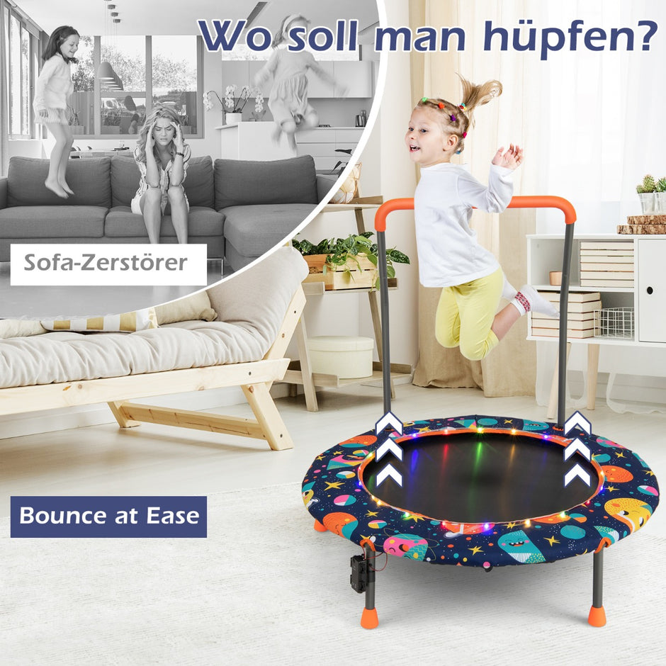 Barnstudsmatta – Ministudsmatta för med LED belysning Flerfärgad – Ø 92 cm – Färgglad