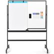 Mobil – magnetisk stor vändbar whiteboardtavla roterbar 360° + – 90 x 120 cm – Svart och vit