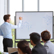 Mobil – magnetisk stor vändbar whiteboardtavla roterbar 360° + – 90 x 120 cm – Svart och vit