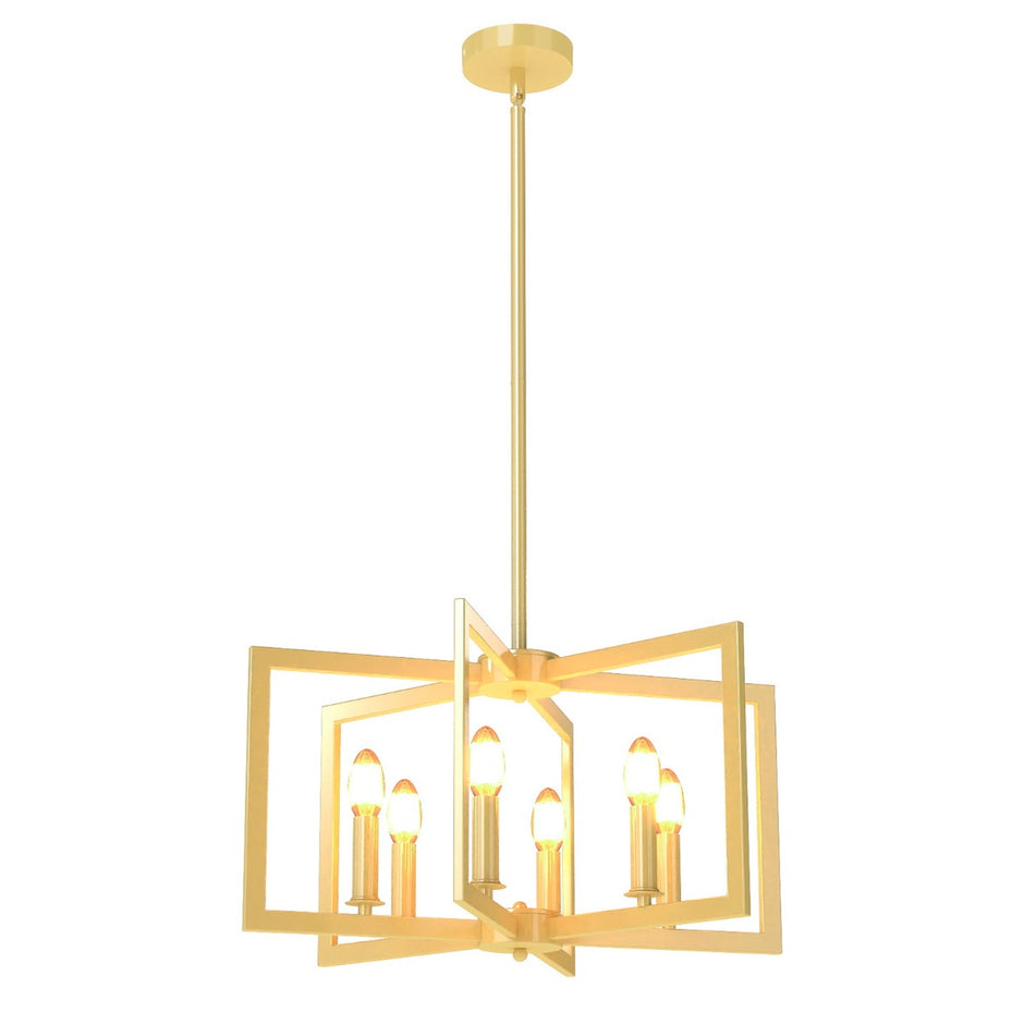 flammig – takkrona Industriell taklampa Pendellampa med höjdjusterbar Champagnerbrons – 6 67-157 cm – Brons