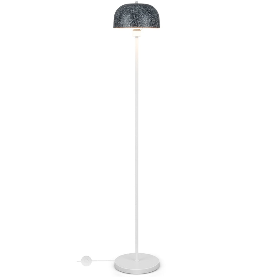 Golvlampa – med fotkontakt och E27 lampfot lampskärm – 146 cm – Grå