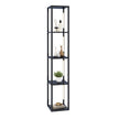 Golvlampa – Modern Upplyst Förvaringshylla – 29 x 29 x 163 cm – Svart