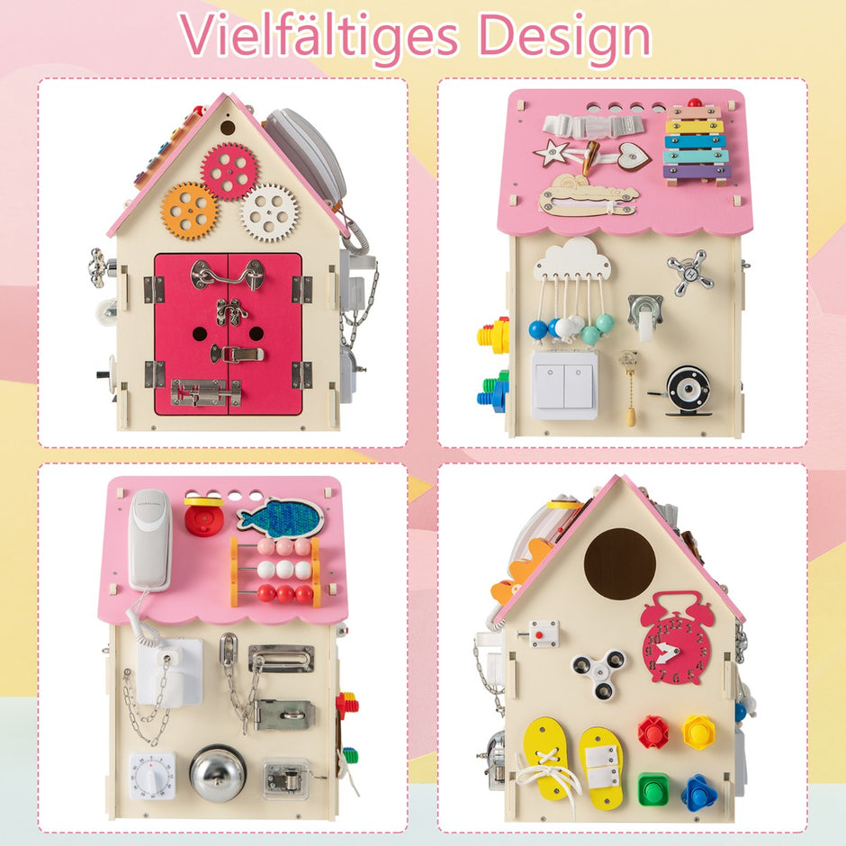 Lekstuga – för barn med sensoriska spel och förvaringsutrymme från år – 3 – Rosa