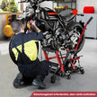 Motorcykellyft – upp till stegs höjdjusterbar hydraulisk motorcykeljack – 680 kg 3 – Röd