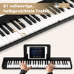 Digitalt – piano med tangenter och Bluetooth musikställ pedal hopfällbar – 61 – Svart och vit
