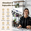 tangenters – hopfällbart pianokeyboard fullvärdigt elektroniskt med MIDI och Split funktion Vitt – 61 – Vit