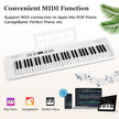 tangenters – hopfällbart pianokeyboard fullvärdigt elektroniskt med MIDI och Split funktion Vitt – 61 – Vit