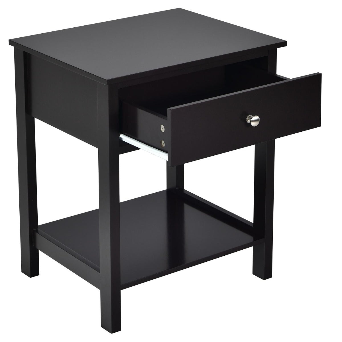 Set – med vånings sängbord lådor, nattduksbord, – 2 2 48 x 40 x 58 cm – Svart
