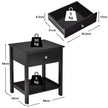 Set – med vånings sängbord lådor, nattduksbord, – 2 2 48 x 40 x 58 cm – Svart