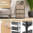 Sängbord – med tyglådor Sidobord metallstomme – 40 x 30 x 62 cm – Brun