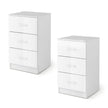Set – med sängbord lådor, – 2 3 37,1 x 34,2 x 66,5 cm – Vit