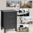 Set – med sängbord lådor för resårsäng – 2 3 46 x 37 x 65 cm – Svart