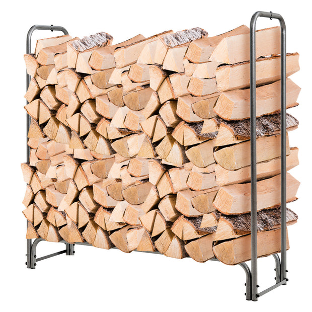 Vedställ – i metall utomhus med vattentätt lock – 122,5 x 35,5 x 122,5 cm – Svart