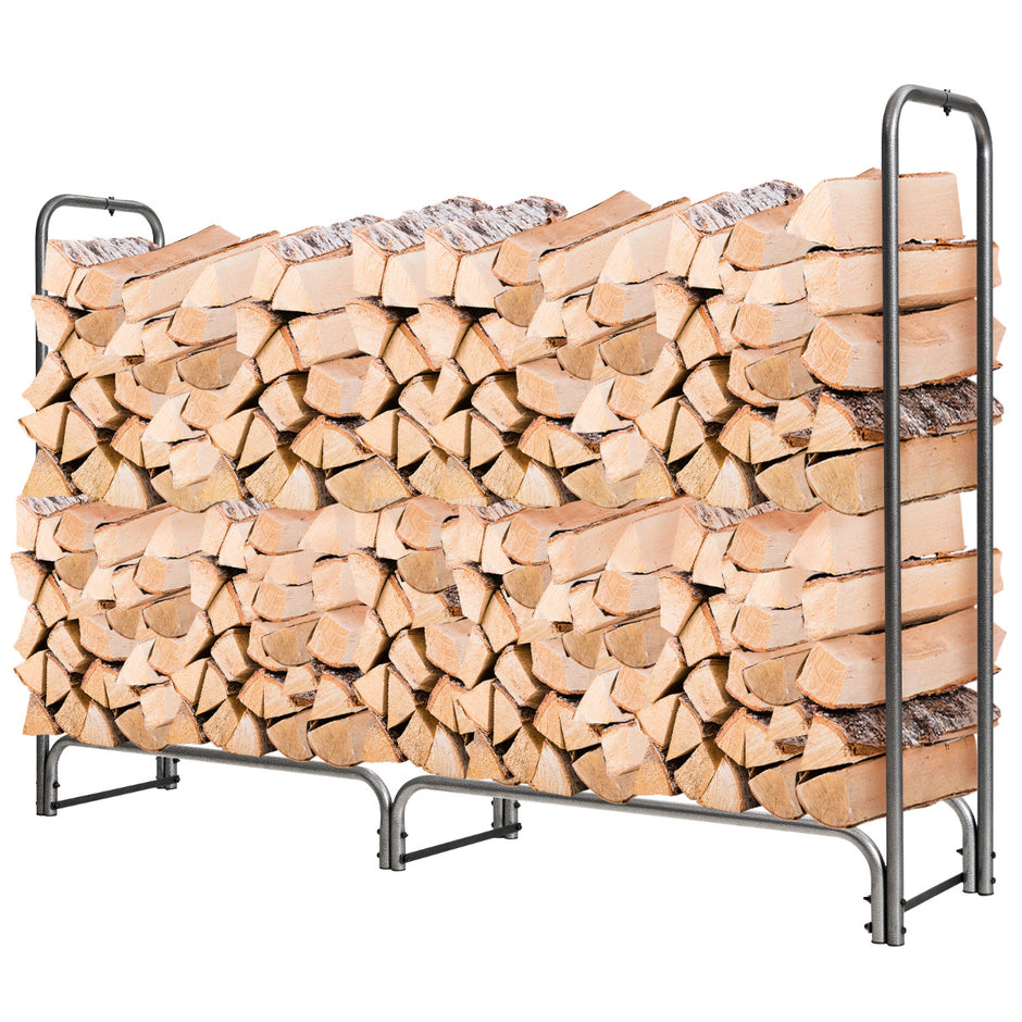 Vedställ – utomhus metall med vattentätt lock – 184 x 35,5 x 122,5 cm – Grå