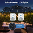 Fribärande – paraply med solar LED lampor och sandsäckar vev UV skydd parasoll – 40 Ø 300 cm – Blå