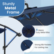 Fribärande – paraply med solar LED lampor och sandsäckar vev UV skydd parasoll – 40 Ø 300 cm – Blå