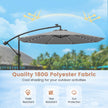Fribärande – parasoll med solar LED lampor och sandsäckar vev UV skydd – 40 Ø 300 cm – Grå