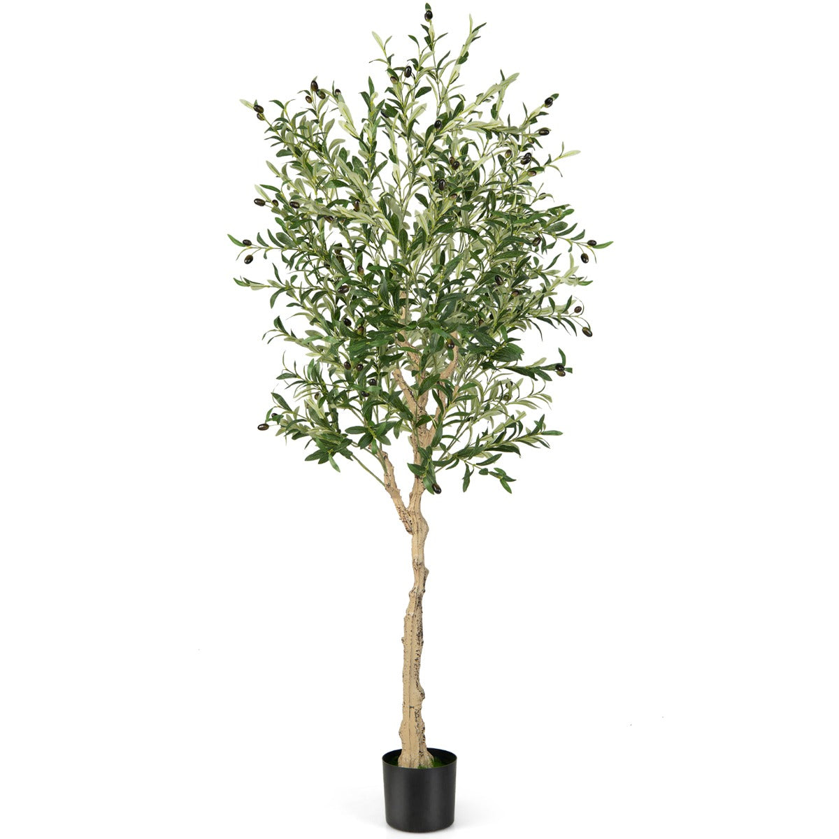 Konstgjort – olivträd med löv och frukter olivväxter – 1296 72 182 cm – Grön