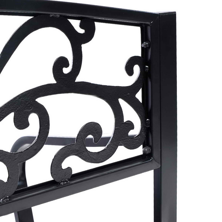 Trädgårdsbänk – Gunga Parkbänk Trädgårdsmöbler Ölträdgård Gjutjärn – 127 x 60 x 85 cm – Svart