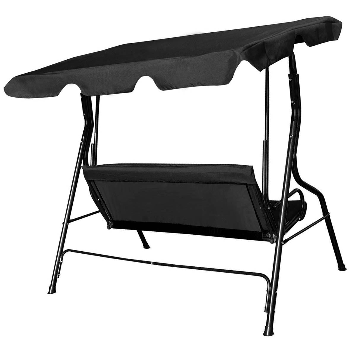 Hollywood – swing sits trädgård gunga gungbänk med taklucka grön/brun/ – 3 172 x 154 x 110 cm – Svart
