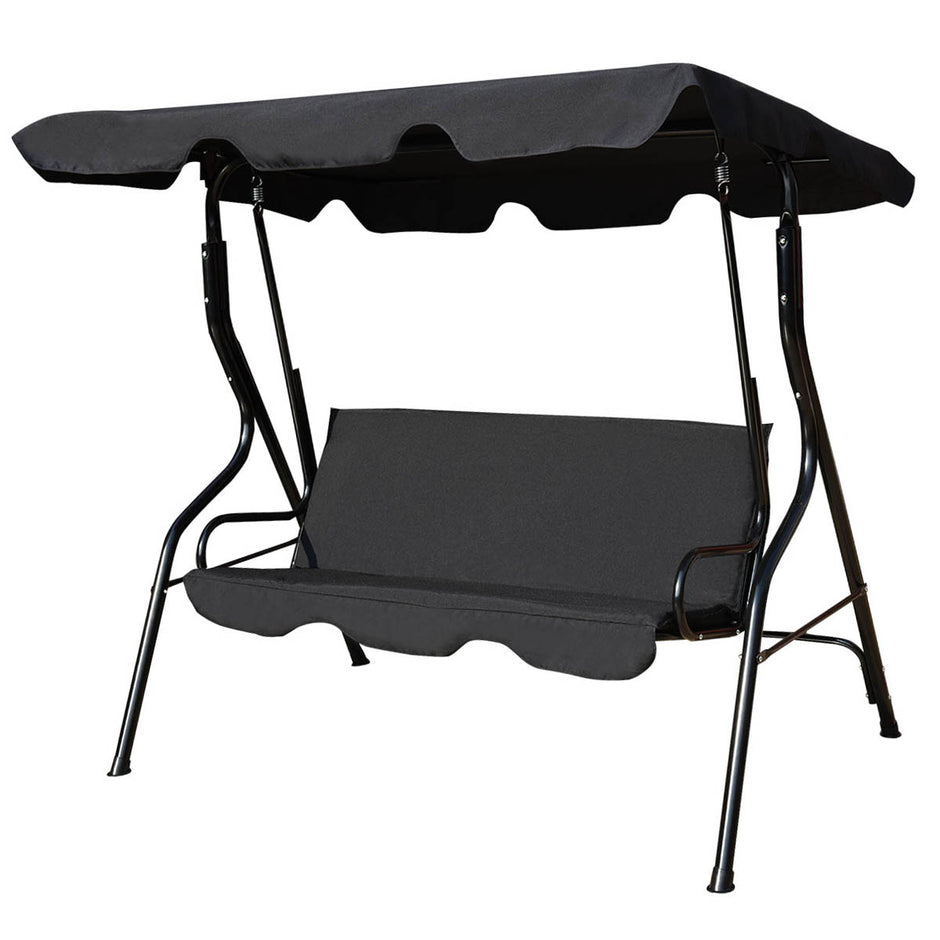 Hollywood – swing sits trädgård gunga gungbänk med taklucka grön/brun/ – 3 172 x 154 x 110 cm – Svart