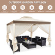 Trädgårdspaviljong – Trädgårdstält Camping Partytält med sidoväggar – 4 300 x 300 x 265 cm – Beige