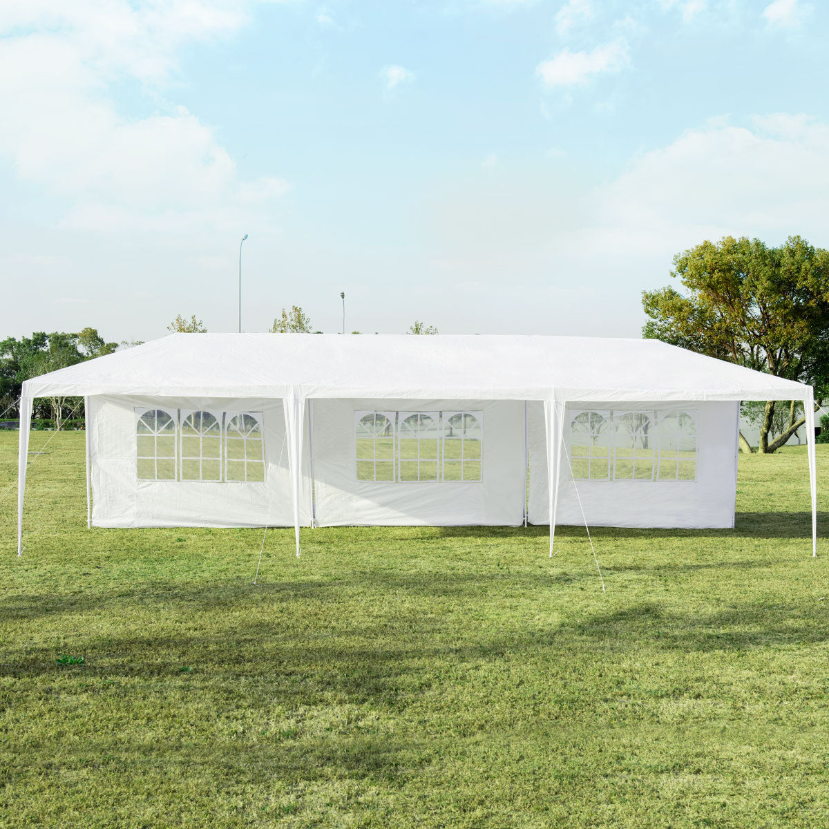 Paviljongtält – Trädgård med avtagbara sidoväggar – 5 3 x 9 m – Vit