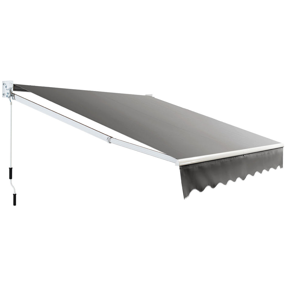 Solskydd – utdragbar markis aluminium terrass – 295 x 250 cm – Grå
