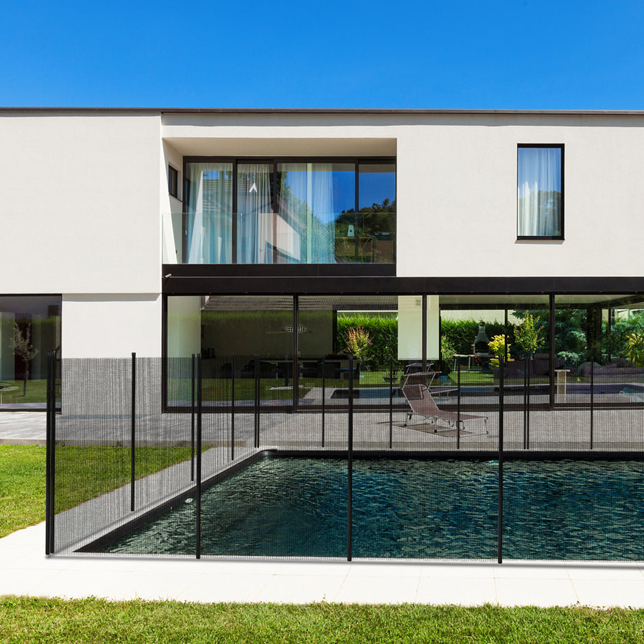 Poolstaket – barnsäkerhetsstaket poolsäkerhetsstaket dammstaket – 366 x 122 cm – Svart