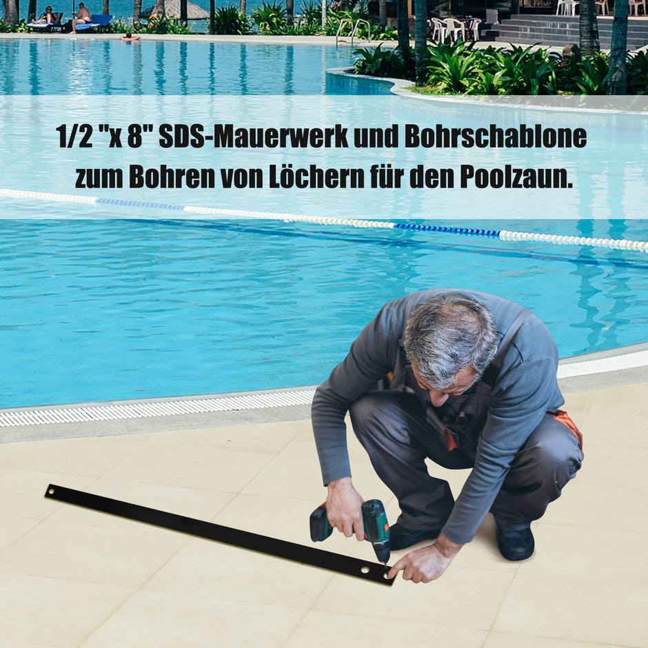 Poolstaket – barnsäkerhetsstaket poolsäkerhetsstaket dammstaket – 366 x 122 cm – Svart