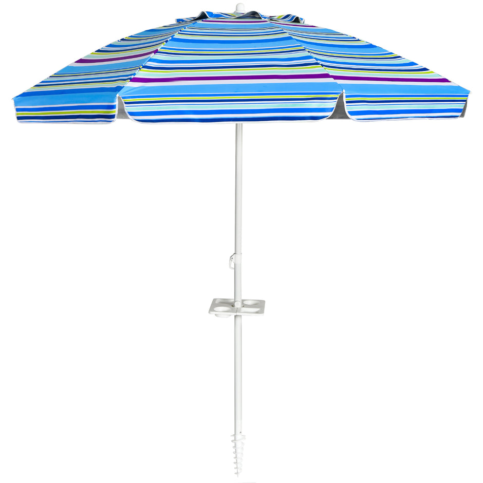 Strandparaply – UPF50+ Solskydd Bärbar Parasoll Uteplats – 2,2 m – Ljusblå