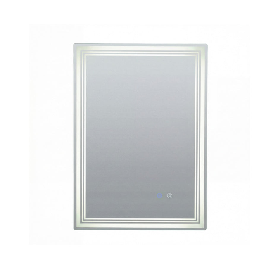 Rektangulär – badrumsspegel med LED belysning och imma säker minnesfunktion, väggspegel cm. – 70 x 50 – Silver