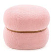 Oval – pall med halkfria fotkuddar Vadderade gjord av sherpa – 44 x 35 x 35 cm – Rosa
