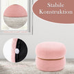 Oval – pall med halkfria fotkuddar Vadderade gjord av sherpa – 44 x 35 x 35 cm – Rosa