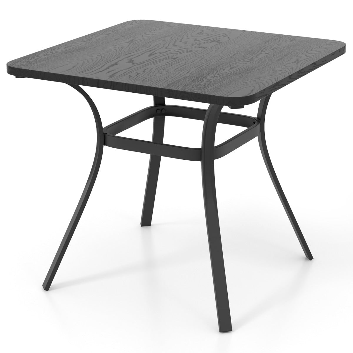 Trädgårdsbord – med bordsskiva i trälook för personer uteplatsbord balkongbord – 4 80 x 80 x 73 cm – Grå