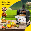 lagers – pizzaugn med grillställ och pizzasten pizzaskyffel vattentätt lock – 2 – Svart och silver