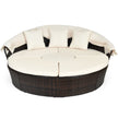 Rund – dagbädd utomhus med utfällbar kapell – 192 x 177 x 146 cm – Beige