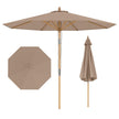 Parasoll – Vinkelbar 30° i båda riktningar Trä Tan – 270 cm – Khaki