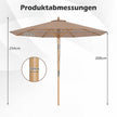 Parasoll – Vinkelbar 30° i båda riktningar Trä Tan – 270 cm – Khaki