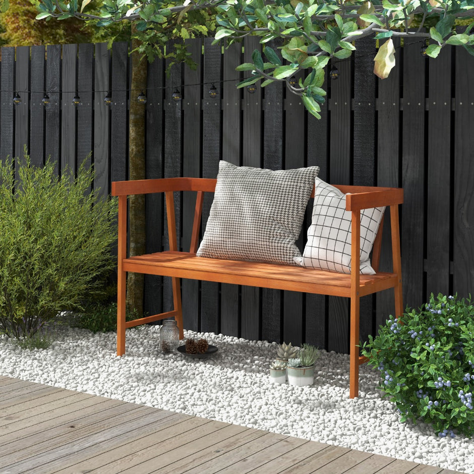 Trädgårdsbänk – av akaciaträ upp till lastkapacitet sits träbänk – 360 kg 2 110 x 46 x 72 cm – Natur