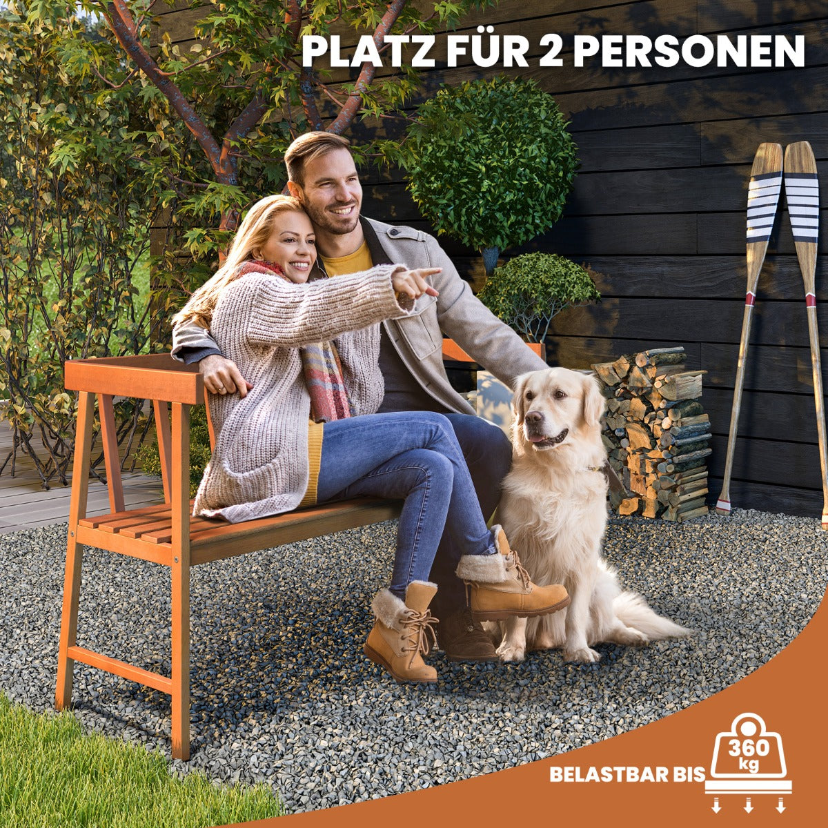 Trädgårdsbänk – av akaciaträ upp till lastkapacitet sits träbänk – 360 kg 2 110 x 46 x 72 cm – Natur