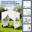 Pop – up paviljong m, vikbar med avtagbara sidoväggar – 2 x 2 – Vit